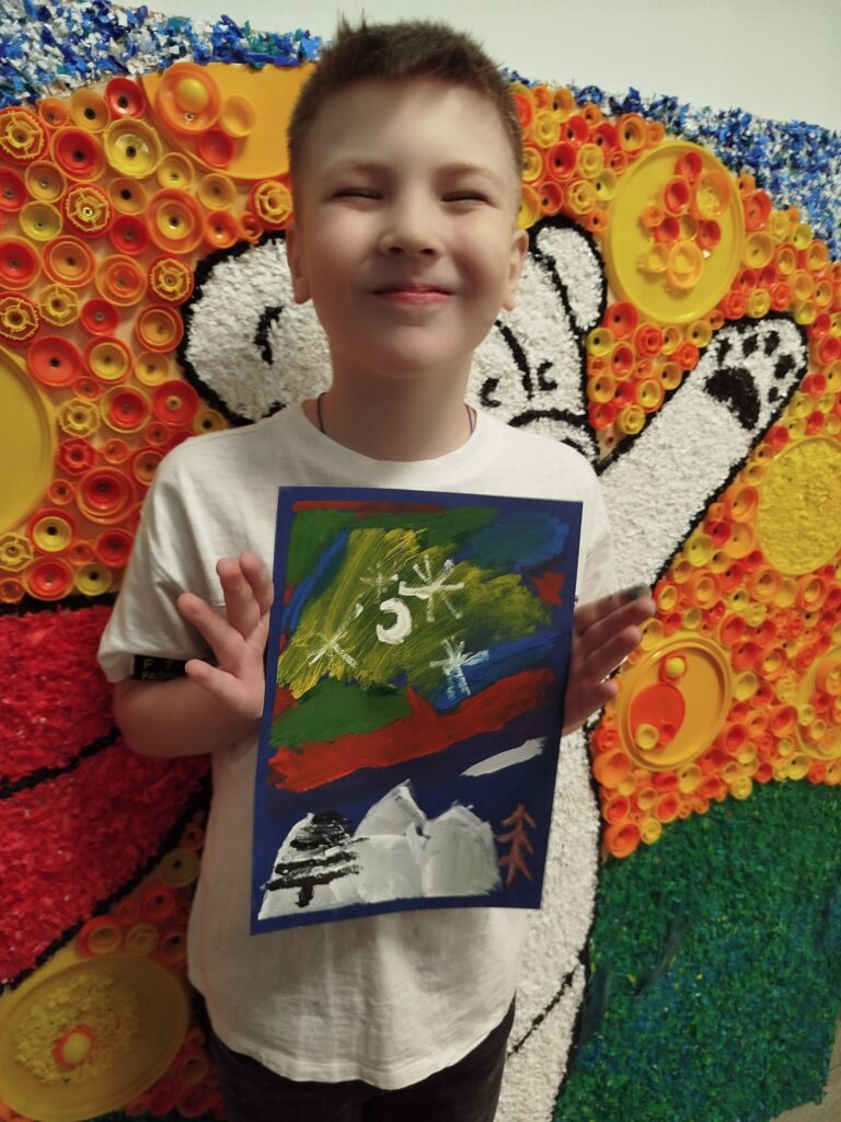 Северное сияние в технике правополушарного рисования